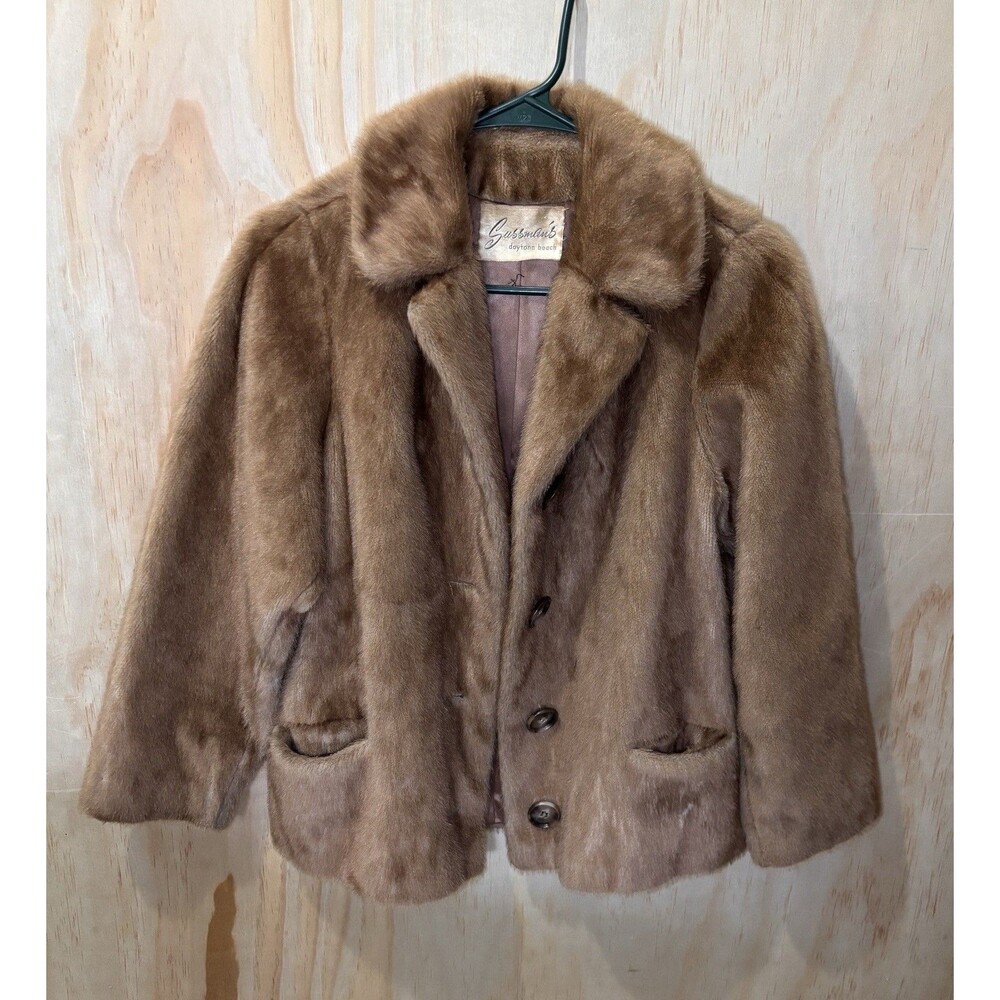 Sussman’s Daytona Beach Brown Fur Coat L 25”